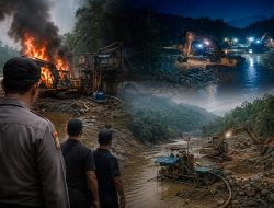 7 Excavator Turun ke Sungai Suso, Penambang Klaim Legal APH Jangan Hanya Diam